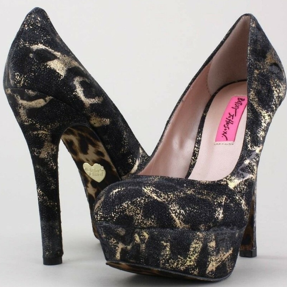 Betsey Johnson Divah Denim Platform Heels